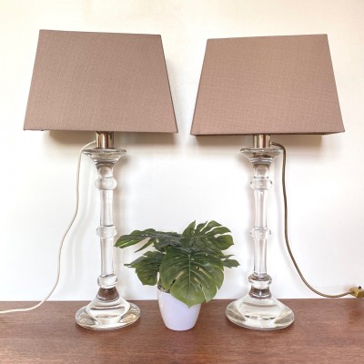 Pair Val Saint Lambert table Tiffany Lamps by Ingo Mauro