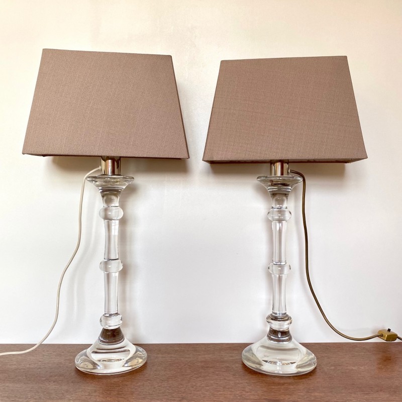 Pair Val Saint Lambert table Tiffany Lamps by Ingo Mauro Pair Val Saint Lambert table Tiffany Lamps by Ingo Mauro