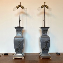 Pair asian style table lamps
