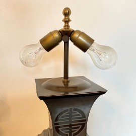 Pair asian style table lamps
