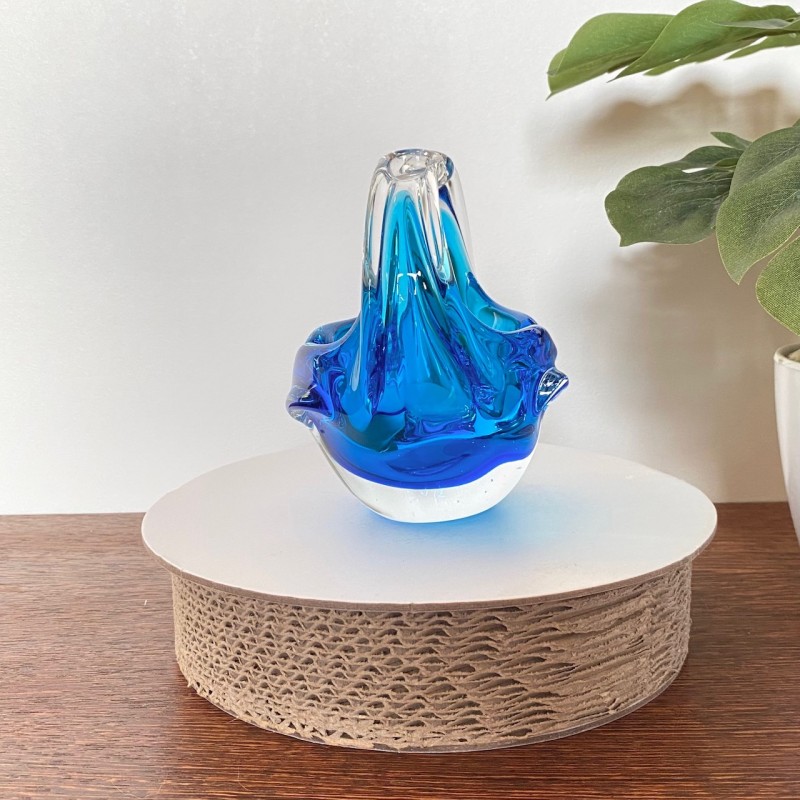 Clear and blue Murano bowl