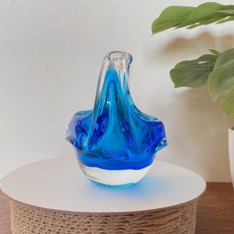 Clear and blue Murano bowl