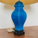 Blue turquoise ceramic table lamp
