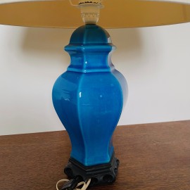 Blauw turkooise keramische tafellamp