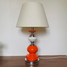 MCM oranje & chromen tafellamp