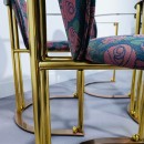Set of 6 Belgo Chrome armchairs in brass and copper