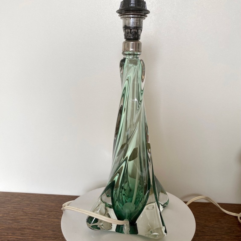 Dark green Val Saint Lambert lamp