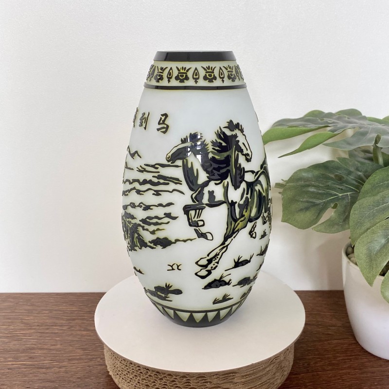 Chinese green and white vase