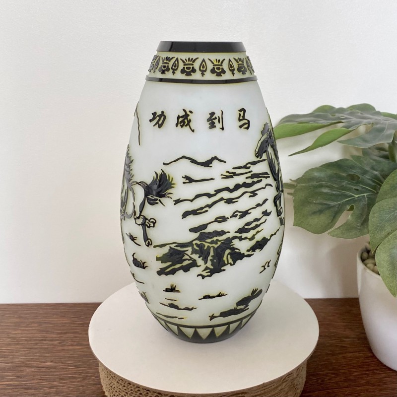 Chinese green and white vase