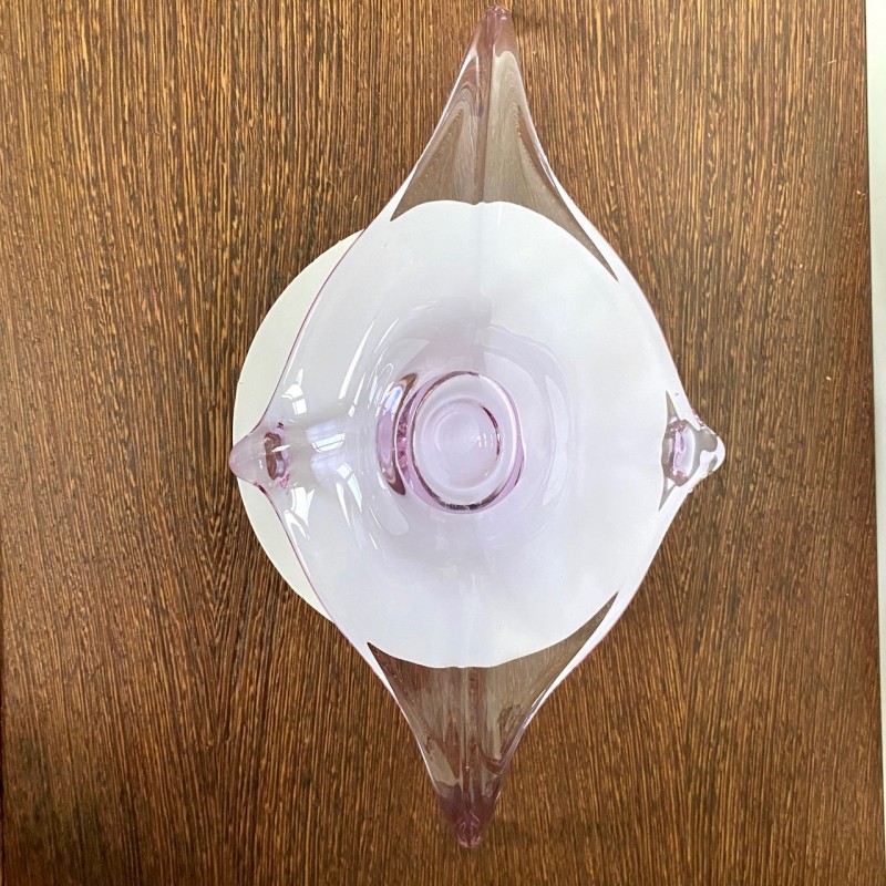 Murano - organic glass sculpture center bowl - Lilac