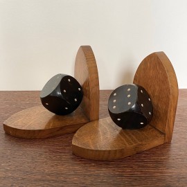 Pair of Arts & Crafts dice bookends