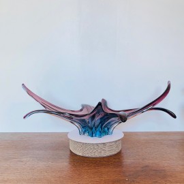 Large pink and blue Murano bowl - Sommero