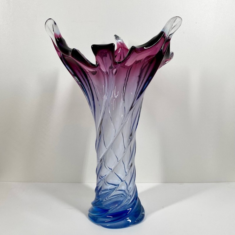 analyse tragt Northern Seguso Murano vase - Pink & blue| www.ClaudiaCollections.com
