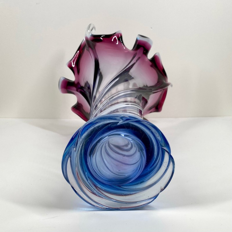 Seguso Murano vaas - roze & blauw