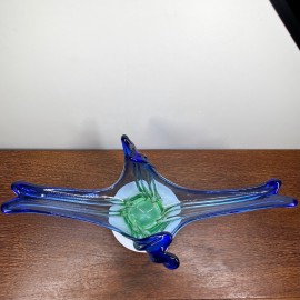 Large blue & green Murano center piece - Sommerso