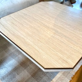 Travertine coffee table by Willy Rizzo