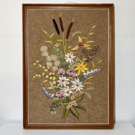 MCM needlepoint wall art - wild flower bouquet