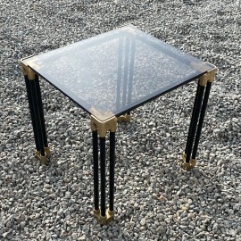 Small square black tubular side table