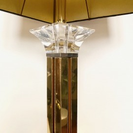 Hollywood regency brass and lucide table lamp