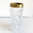Crystal vase with brass rim