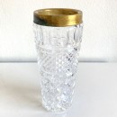 Crystal vase with brass rim