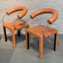 Set van 4 lederen Arcosa stoelen door Paola Piva