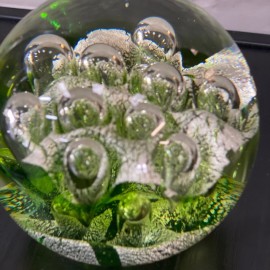 Green and transparant paper weight