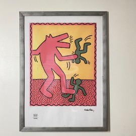 Keith Haring Lithograph 126/150 with certificate - Red dog