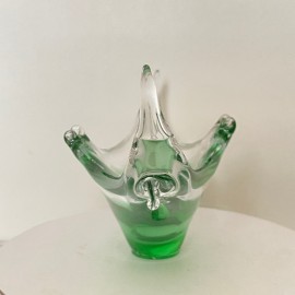 Green Murano glass gondola - Sommerso