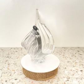 Art Vannes crystal winged vase - France 1970's