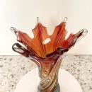 Red, Amber & blue Murano glass vase - Sommerso