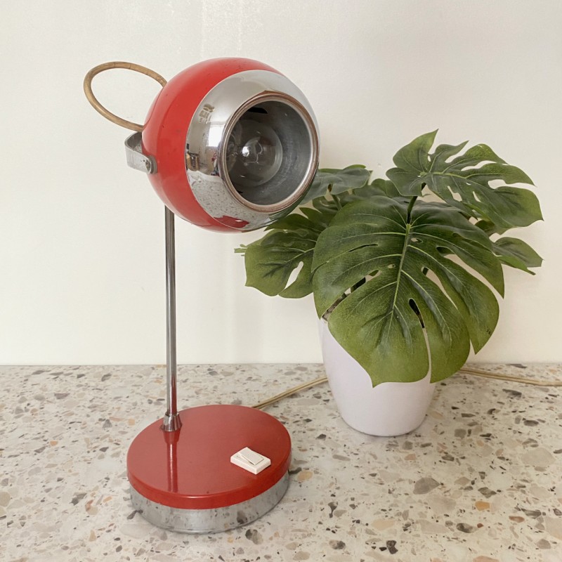Red eye ball desk lamp - Space Age 1960's