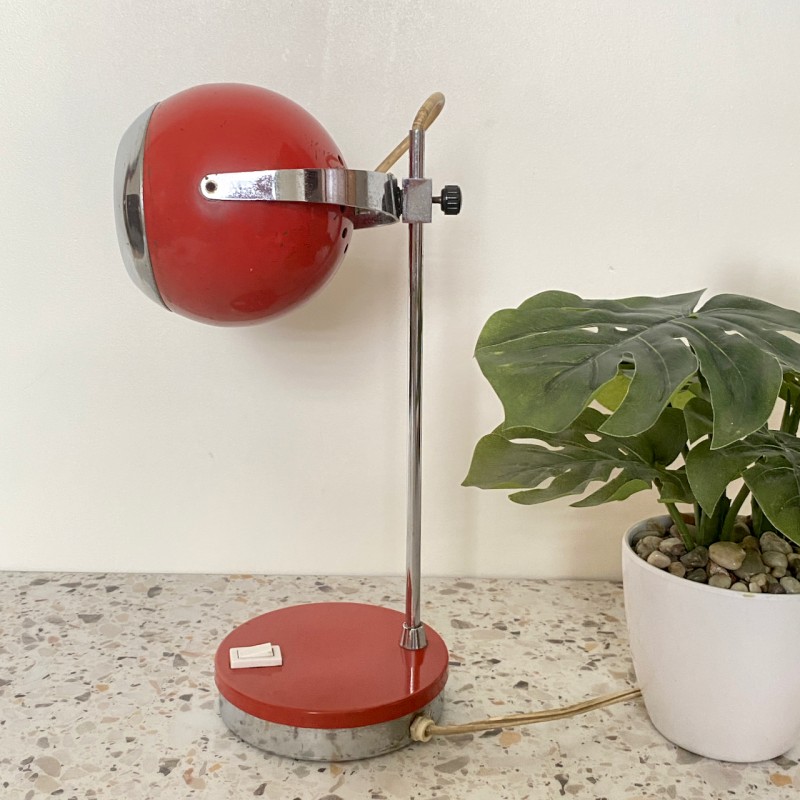 Red eye ball desk lamp - Space Age 1960's
