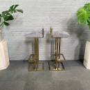 Pair Belgo Chrom gold plated bar stools - Belgium 1980's