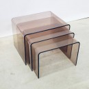 Plexi nesting tables by Michel Dumas