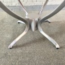 Round dining table - smoked glass & brushed aluminum base
