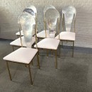 Set of 6 glamorous 'noble pen shell back' dining chairs - late 1980's