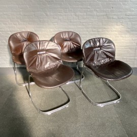 Set of 4 "Sabrina" chairs by Gastone Rinaldi for Rima, Italy 1970's