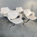 Set of 4 Boris Tabacoff "scimitar" armchairs - 1970's