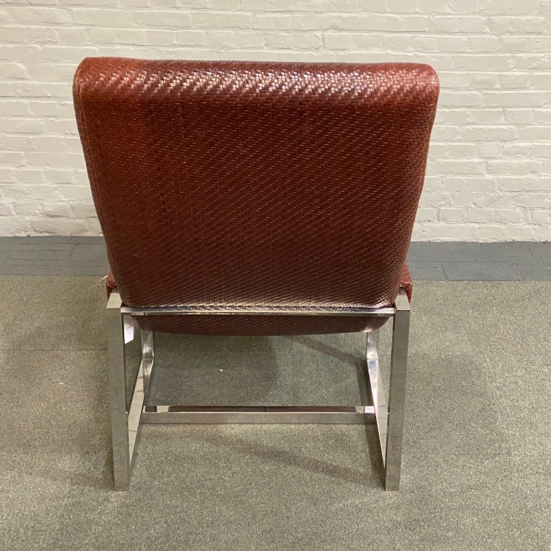 Ralph Lauren leather & chrome lounge chair - USA 1990's