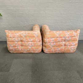 Origineel Ligne Roset sofa set van Michel Ducaroy met bloemen - Frankrijk, jaren 70