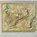 Abstract painting by H. Catteau - oil on canvas - dated 1961