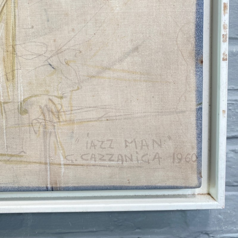 Post War kunstwerk van Giancarlo Cazzaniga - Jazz Man 1960