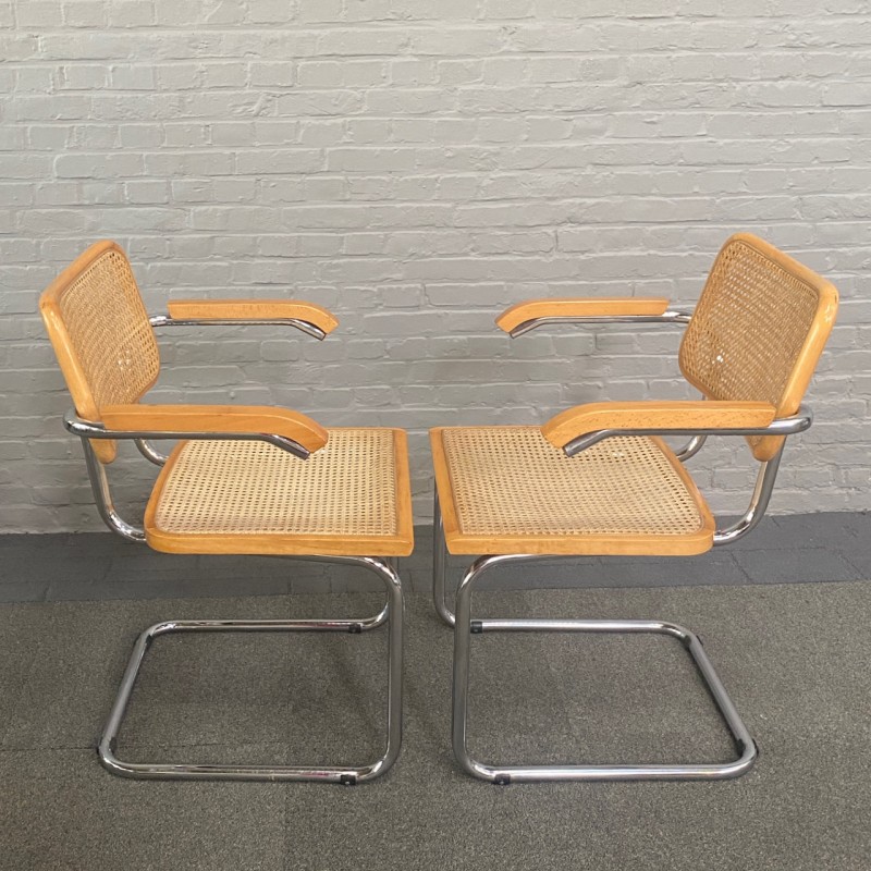 Paar Cesca "S64" Marcel Breuer stoelen - Italië jaren 80