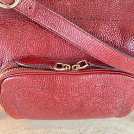 Vintage Burberry bordeaux red leather shoulder bag - 2010