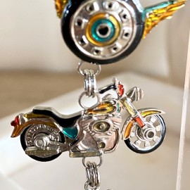 Vintage Lunch at the Ritz motorcycle earrings - 2000's