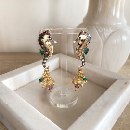 Vintage Lunch at the Ritz seahorse earrings - 2000's