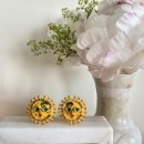 Vintage Lunch at the Ritz Butterscotch Sunday clip earrings - 2000's