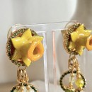 Vintage Lunch at the Ritz daffodil pin earrings - 2000's