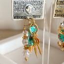 Vintage Lunch at the Ritz credit card pin earrings - 2000's